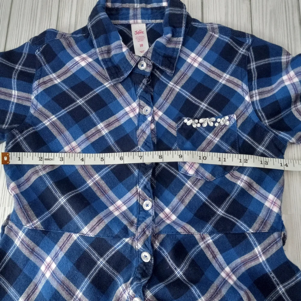 Justice Flannel Plaid Long Sleeve Dress